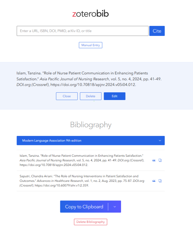 ZoteroBib with Citations